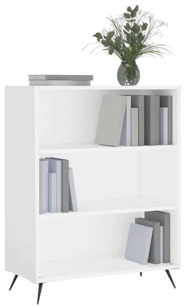 Libreria bianca 69,5x32,5x90 cm in legno multistrato