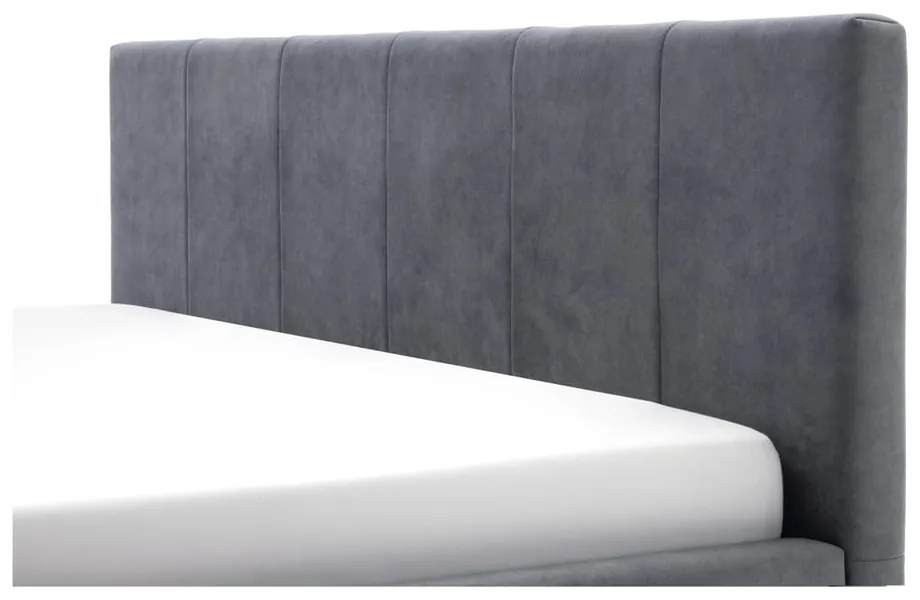 Letto matrimoniale imbottito color antracite con contenitore con rete inclusa 160x200 cm Lizzano – Meise Möbel