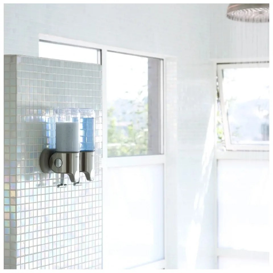 Distributore di sapone a parete in acciaio inox color argento da 880 ml - simplehuman