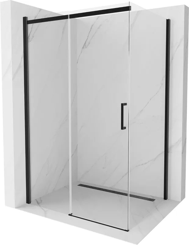 Mexen Omega cabina doccia scorrevole 120 x 80 cm, trasparente, nera - 825-120-080-70-00