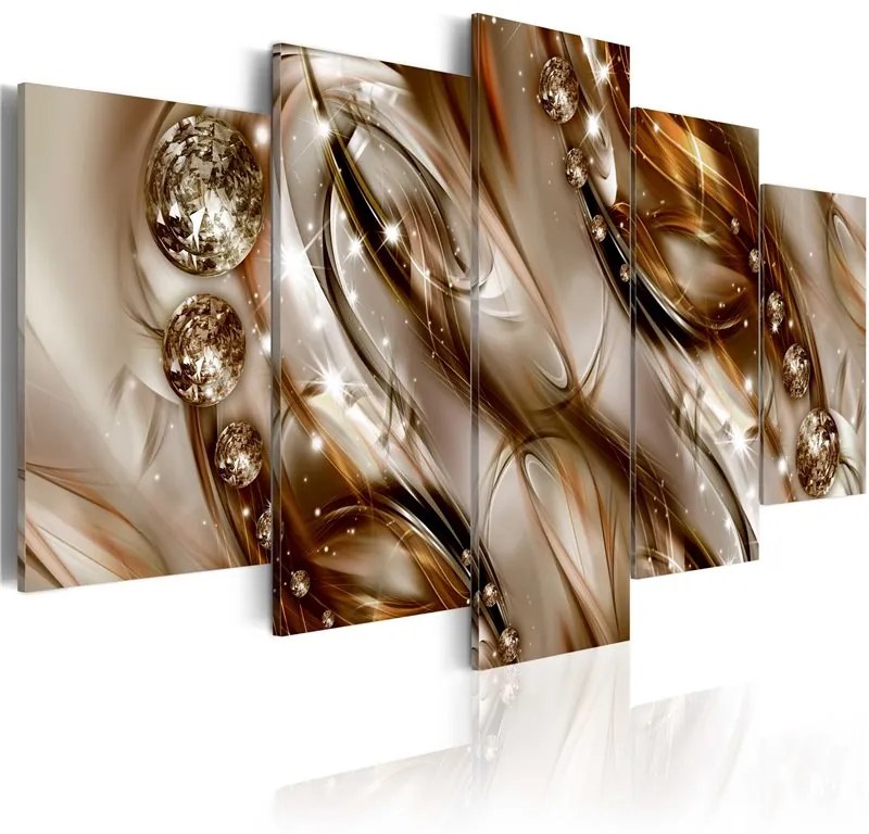 Quadro Ondata marrone  Colore Oro, Dimensioni e Misure 100x50