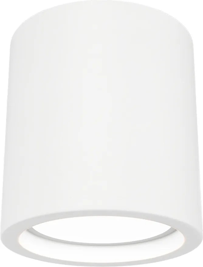 Plafoniera Ø70 x 70mm GU10 in Gesso Pitturabile Cilindrica