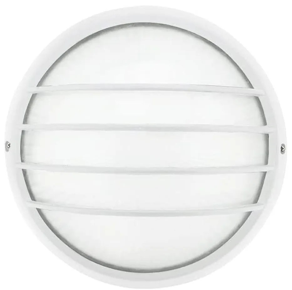 Plafoniera E27 IP54 Bianca Ø258mm con Griglia protettiva