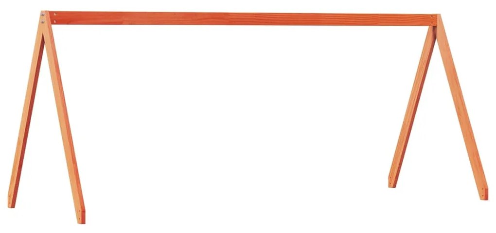 Tetto letto bambini marrone cera 199x80,5x88 cm massello pino