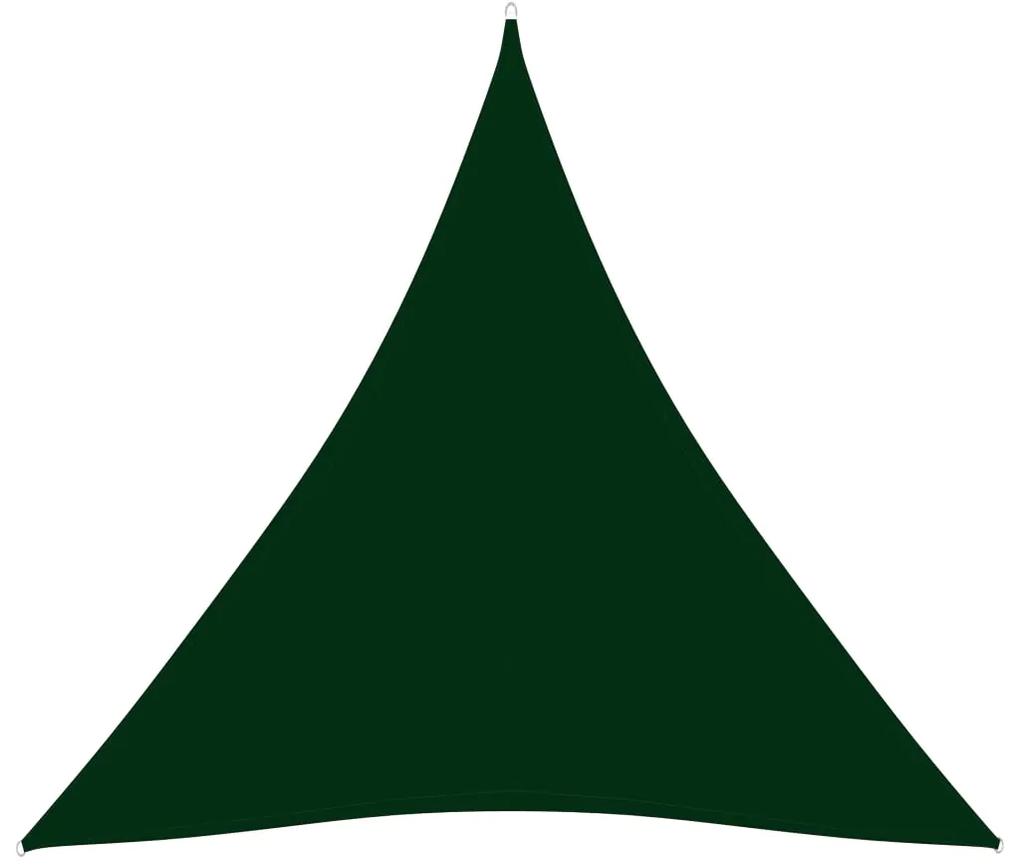 Parasole a Vela Oxford Triangolare 4x4x4 m Verde Scuro