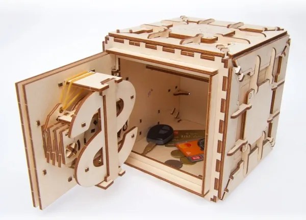 Ugears - 3D puzzle meccanico in legno Cassaforte