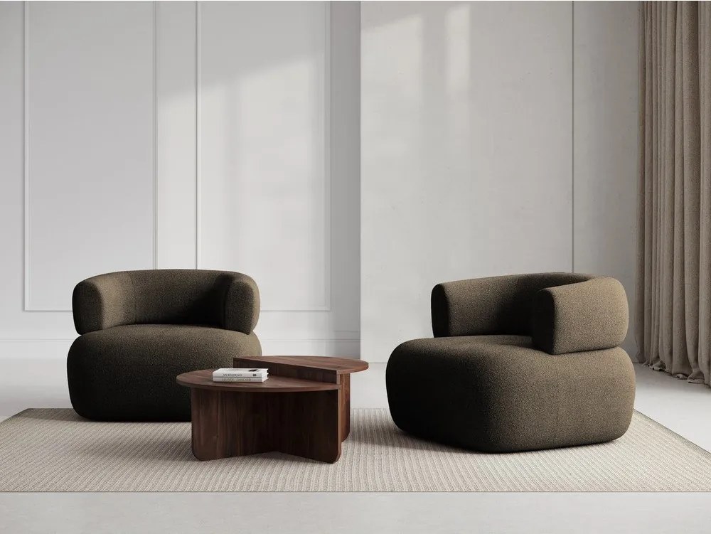 Poltrona marrone in tessuto bouclé Jenny - Micadoni Home