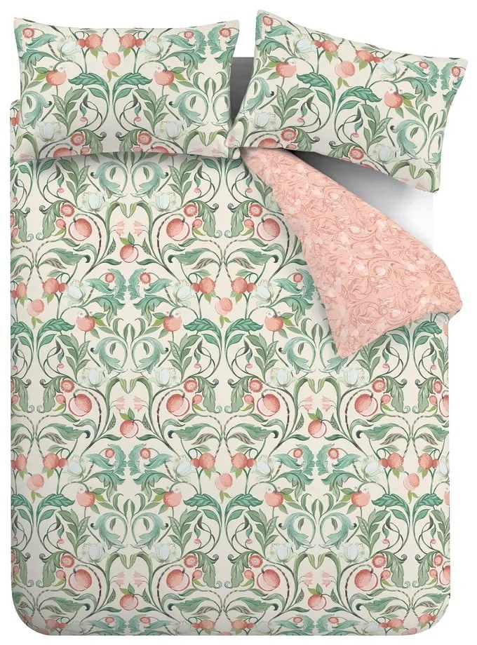 Set copripiumino e federa verde e rosa per letto matrimoniale e per letto esteso 230x220 cm Clarence Floral – Catherine Lansfield