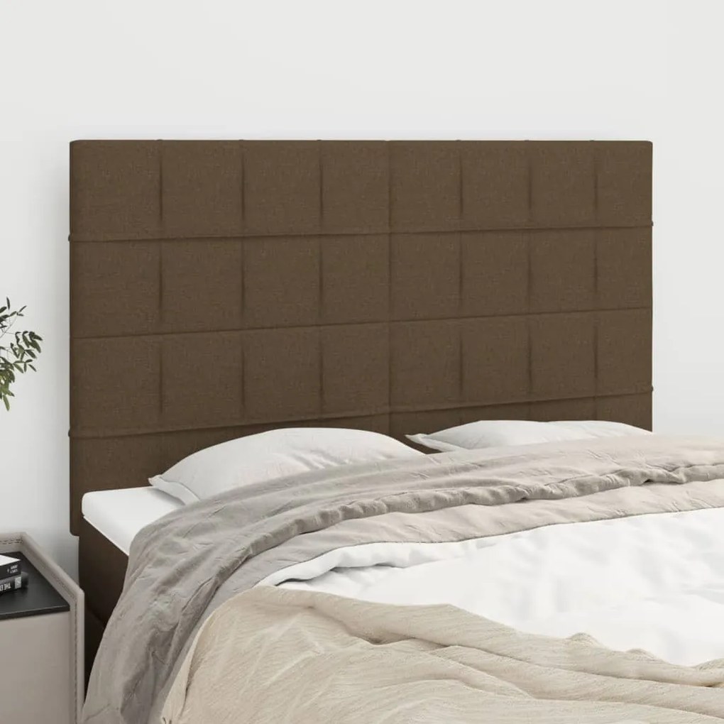 Testiere 4 Pz Marrone Scuro 72x5x78/88 Cm İn Tessuto /