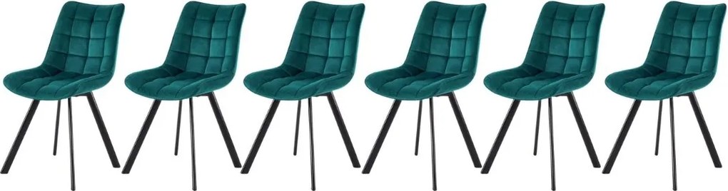 Set di 6 sedie K332 velluto turchese