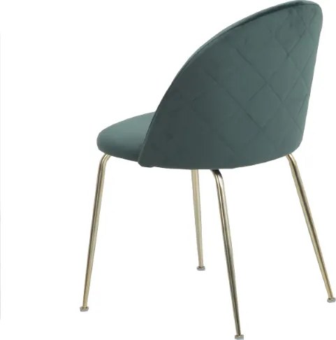 Sedia poltroncina in velluto Verde con gambe in metallo Oro - PARIS 2 sedie