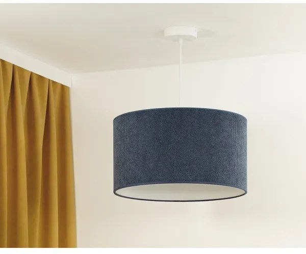 Duolla - Lampadario a sospensione con filo CORDUROY 1xE27/15W/230V diametro 40 cm blu scuro