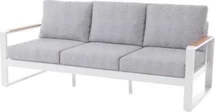 Salotto Da Esterno 5 Posti In Alluminio Con Tavolino E Cuscini Boston Bianco