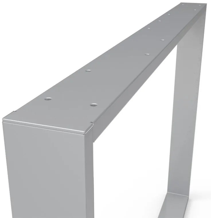 Gamba per mobili rettangolare STEELMI Tube in acciaio argentato satinato L 98 x P 8 x H 71 cm