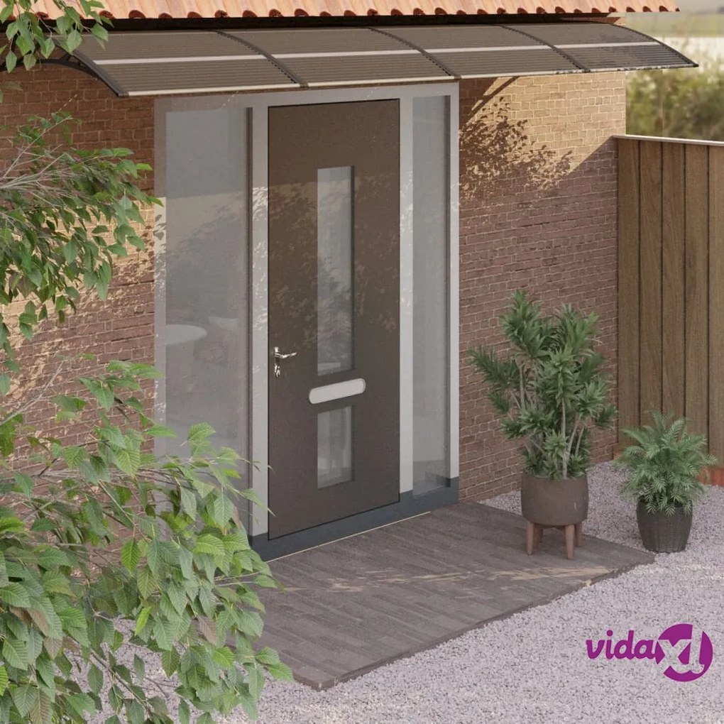 vidaXL Tettoia per Porta Nera 400x75 cm Policarbonato