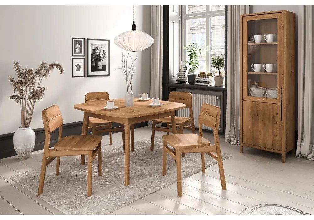 Tavolo da pranzo in legno di quercia di colore naturale 90x160 cm Twig - The Beds