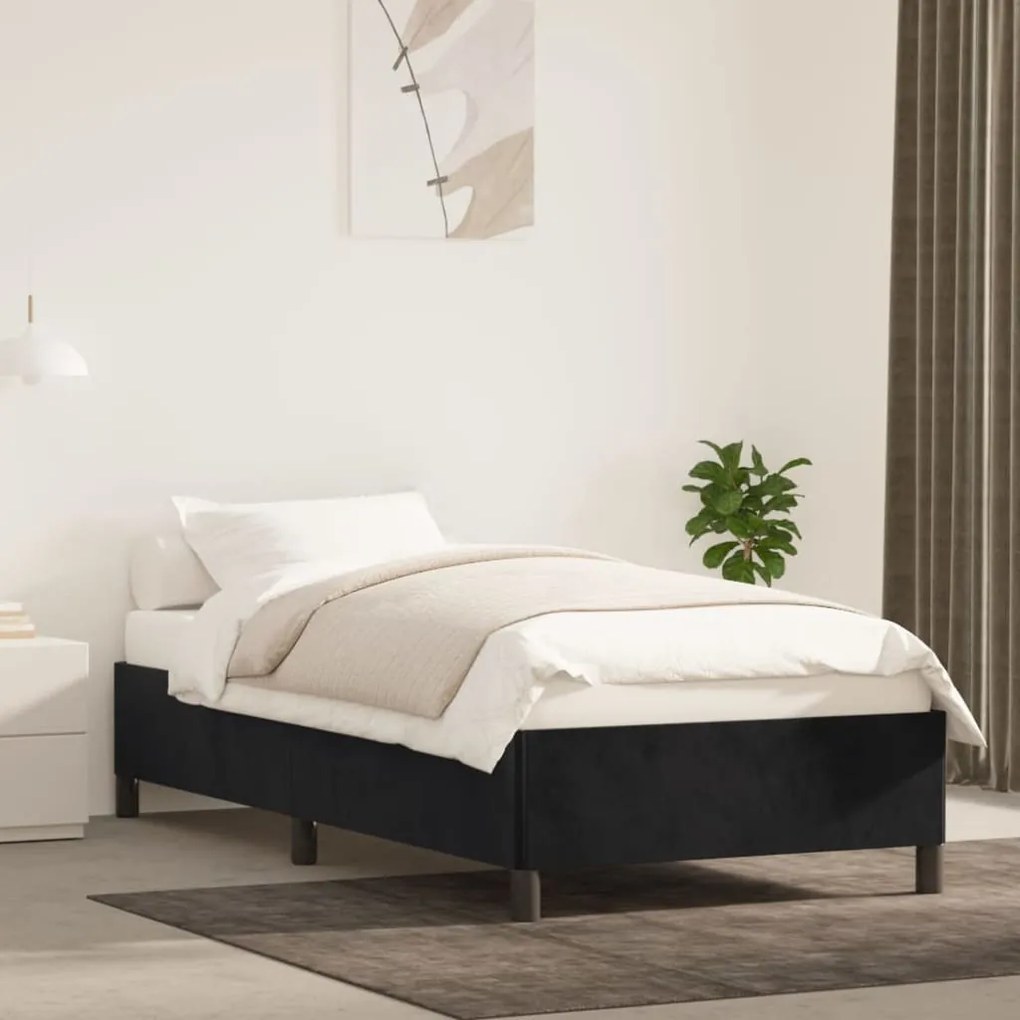 Giroletto Senza Materasso Nero 100x200 Cm İn Velluto /
