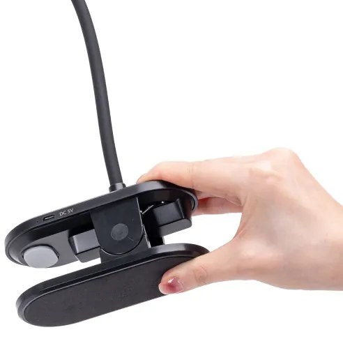 Aigostar - LED Lampada da tavolo ricaricabile dimmerabile con clip LED/3W/5V 1800mAh nero