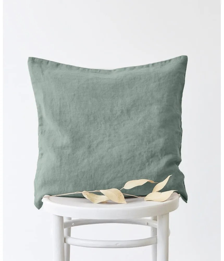 Federa di lino verde, 45 x 45 cm Milieu - Linen Tales