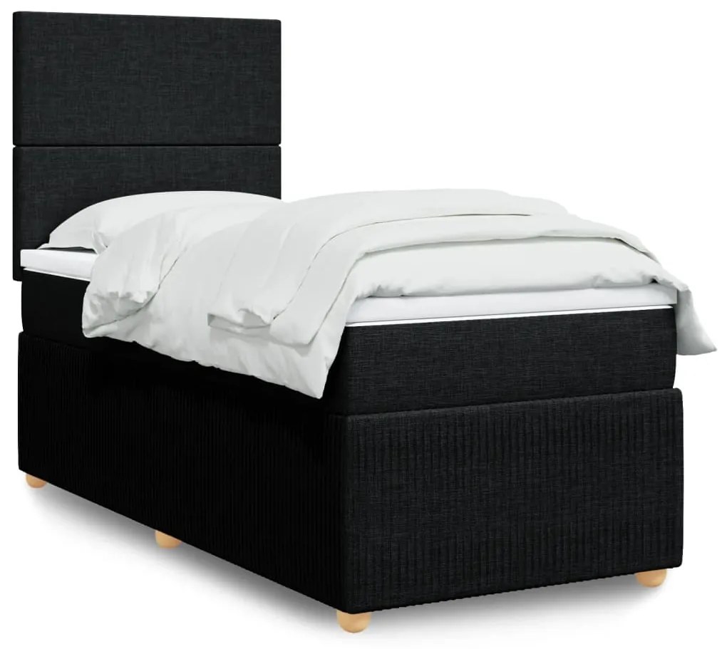Giroletto A Molle Con Materasso Nero 80x200 Cm İntessuto /