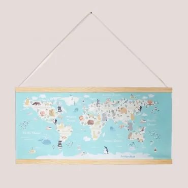 Mappa Decorativa Per Bambini Del Mondo Multicolore Fresh - Sklum
