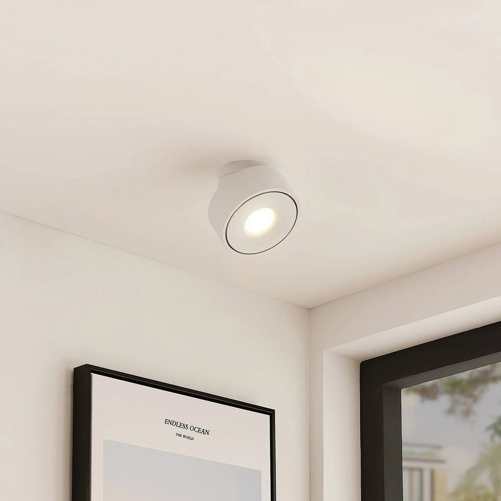 Plafoniera a LED Rotari Arcchio, dimmerabile, Bianco / Opale, Corridoio, Alluminio, Moderno, Plafoniera LED