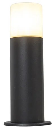Lampada da terra per esterni nera con paralume opalino bianco 30 cm IP44 - Odense