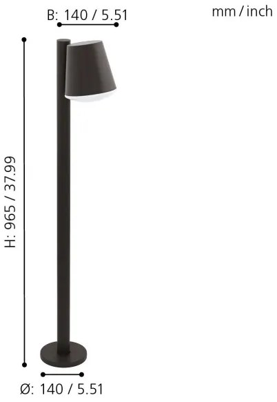 Eglo 97147 - Lampada da esterno CALDIERO 1xE27/10W/230V