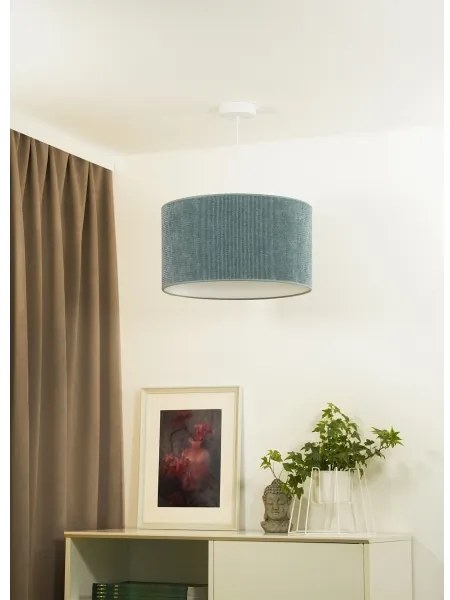 Duolla - Lampadario a sospensione con filo CORDUROY 1xE27/15W/230V diametro 40 cm azzurro