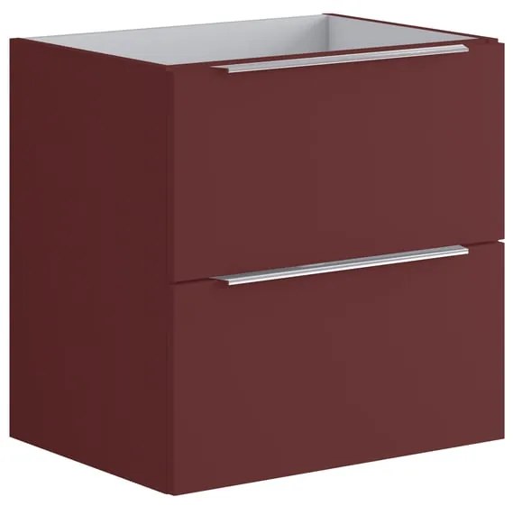 Mobile da bagno sotto lavabo Brera rosso opaco L 59.5 x H 60 x P 45.5 cm 2 cassetti, lavabo non incluso