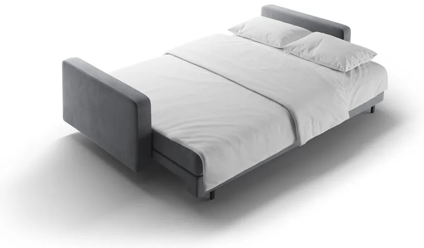 Divano grigio chiaro allungabile/con contenitore con rivestimento in velluto 222 cm Bali – Cosmopolitan Design