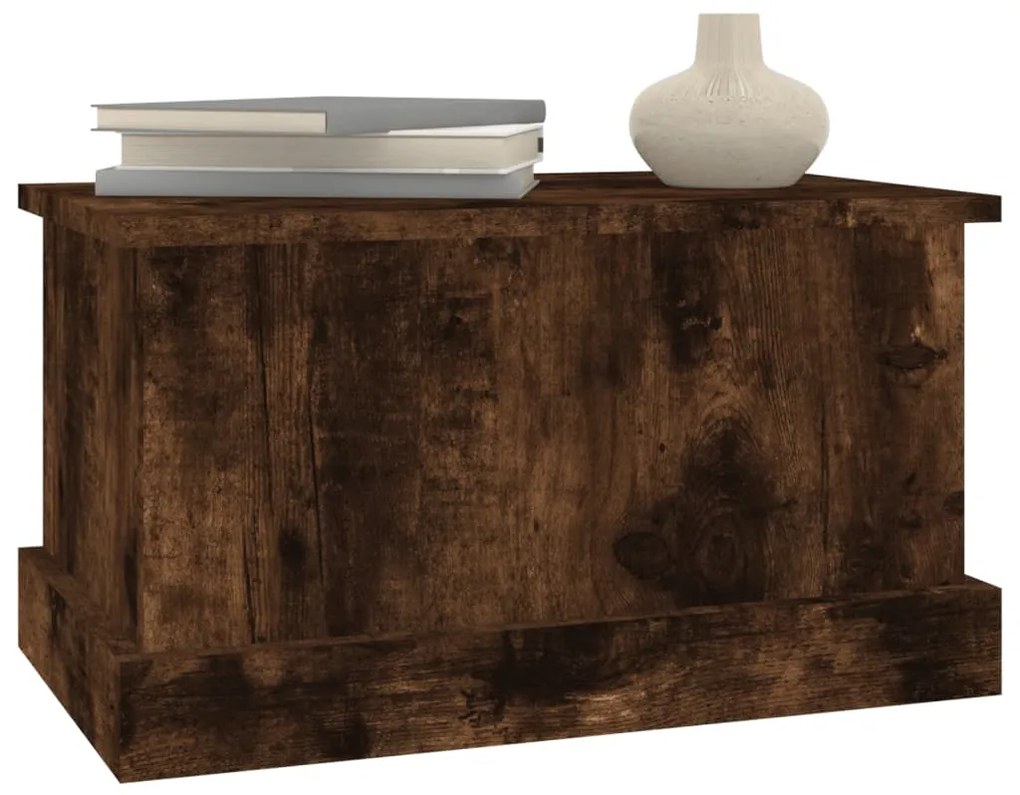 Contenitore rovere fumo 50x30x28 cm legno multistrato