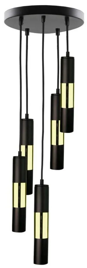 Lampadario su corda  MAGNUMA 5xGU10/50W/230V nero/oro