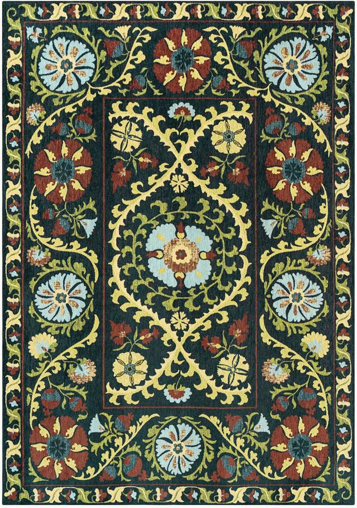 Tappeto jacquard lavabile da interno-esterno Suzani