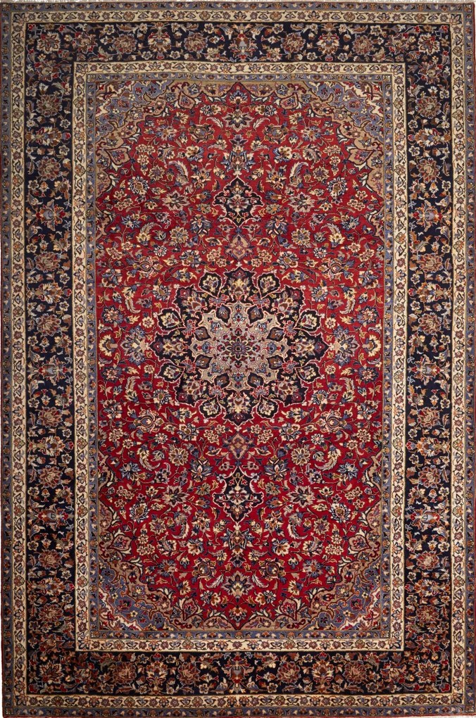 Najafabad Tappeto persiano 260 x 390 Blu (Iran) Annodato A Mano