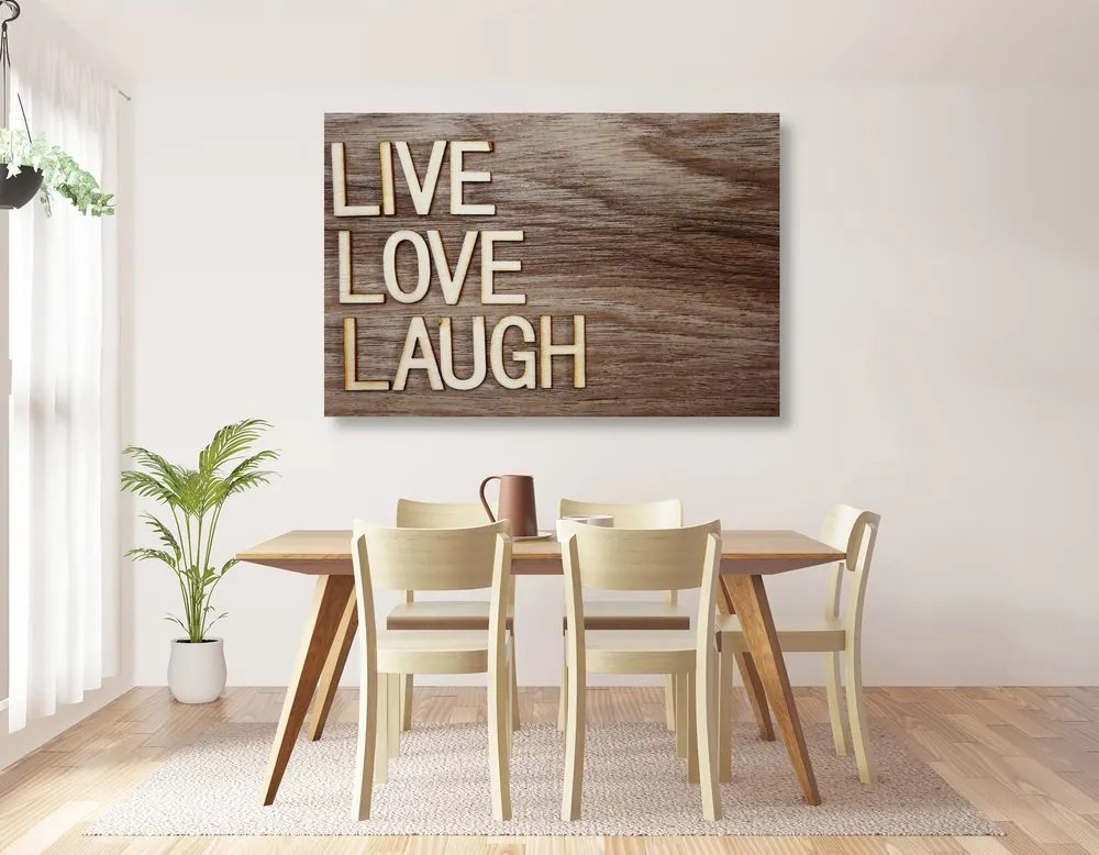 Stampa su tela – Con parole - Live Love Laugh