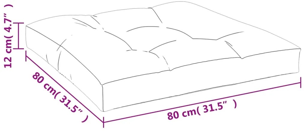 Cuscino per Pallet Turchese 80x80x12 cm in Tessuto