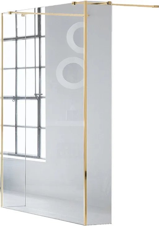 Box doccia walk-in Wens, vetro 6 mm, H 200 cm, profilo dorato