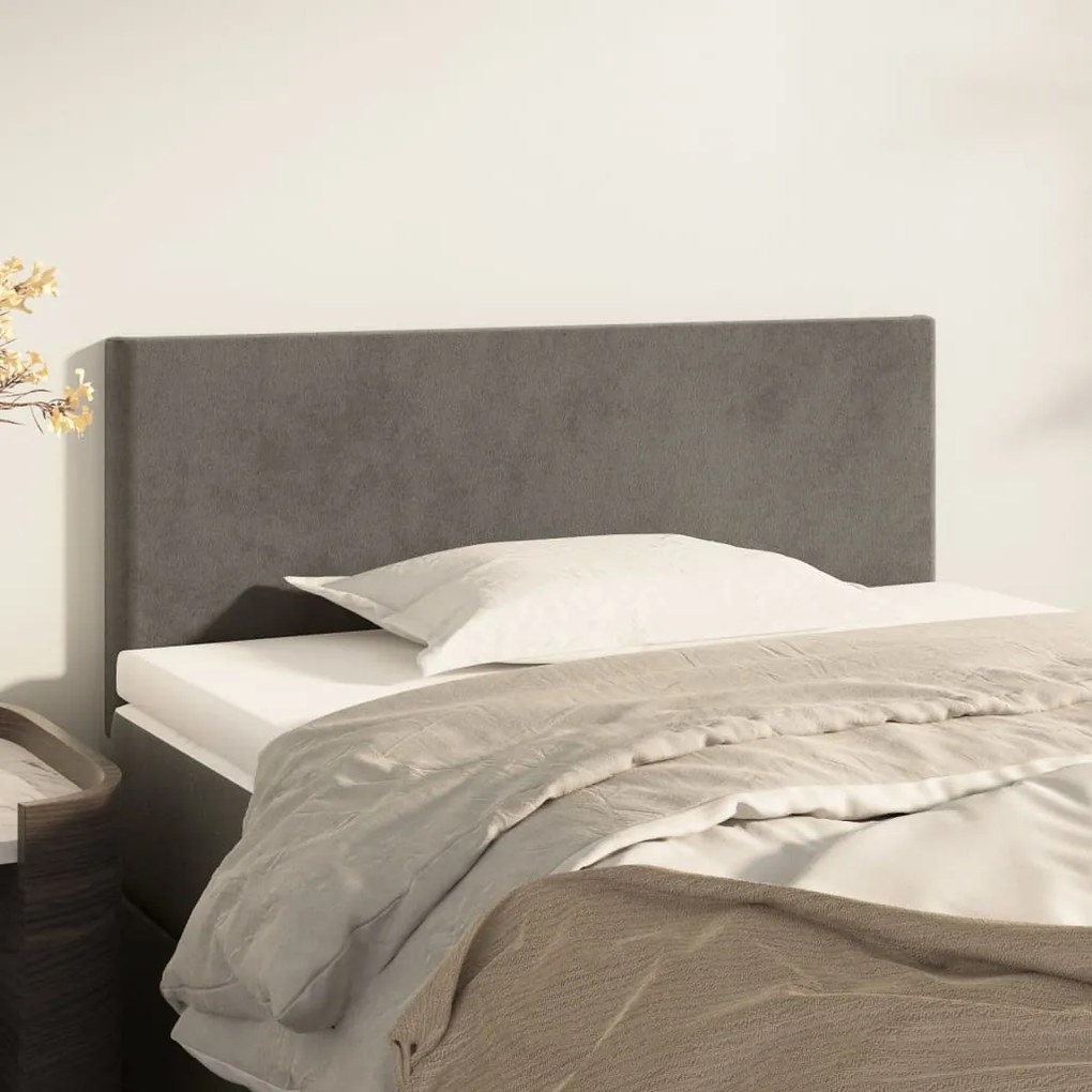 Testiera Grigio Scuro 90x5x78/88 Cm İn Velluto /