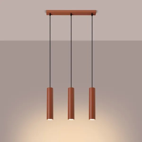 Sollux SL.1491 - Lampadario a sospensione con filo LAGOS 3xGU10/10W/230V rosso