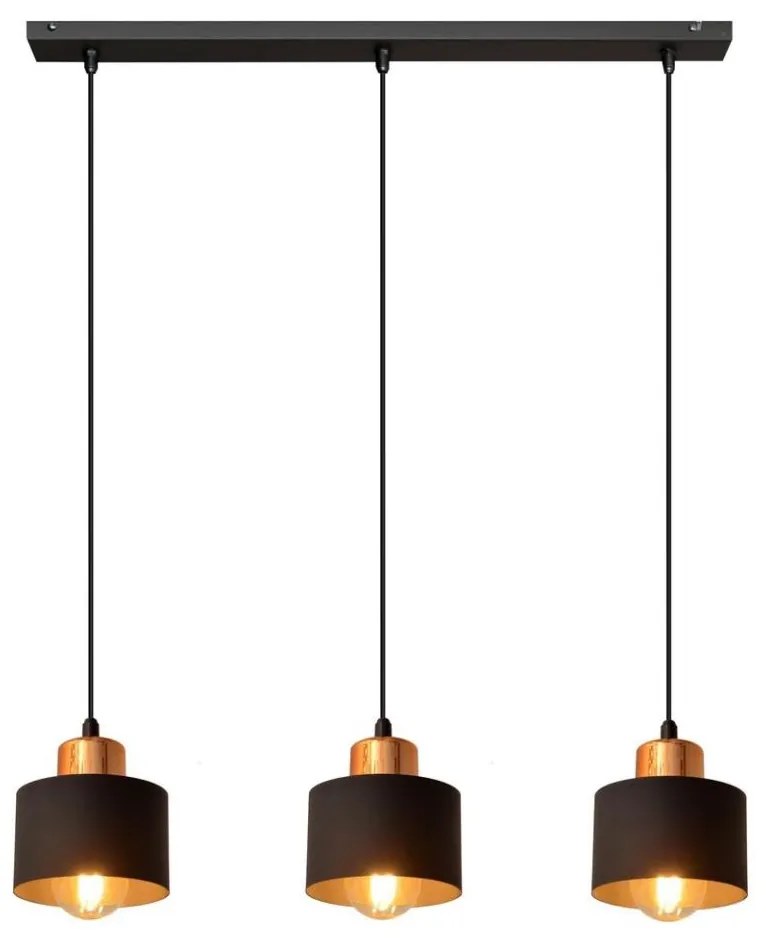 Lampadario su fune EDISON 3xE27/15W/230V