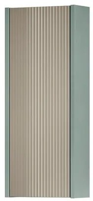 Pensile bagno Niwa laccato opaco verde timo con vetro sabbia, 1 anta apertura da sinistra P 17 x L 30 x H 78.5 cm