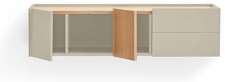 Cassettiera bassa beige/naturale in rovere 110x23 cm Otto - Teulat