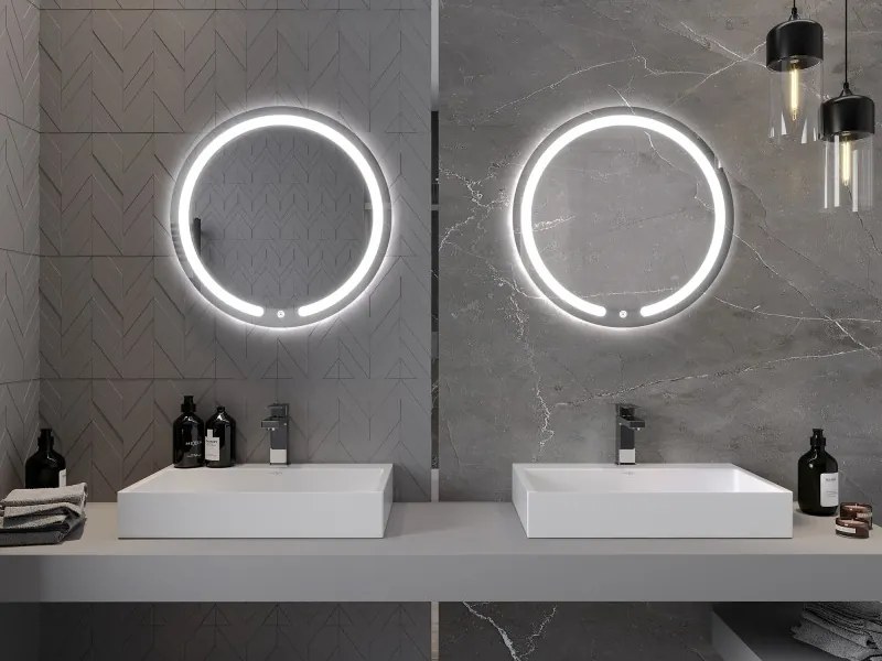Mexen Rose specchio da bagno retroilluminato, rotondo 60 cm, LED 6000K, antifog - 9810-060-060-611-00