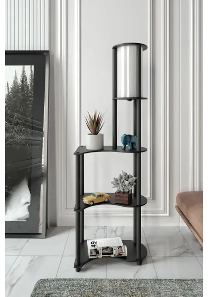 Lampada da terra con mensole NOTO 1xE27/40W/230V nero