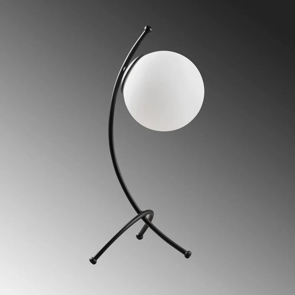 Lampada da tavolo bianca e nera con paralume in vetro (altezza totale 43 cm) Yay – Opviq lights