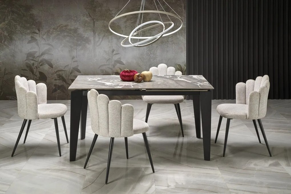 Tavolo Felix allungabile effetto marmo grigio/nero L141-201 cm