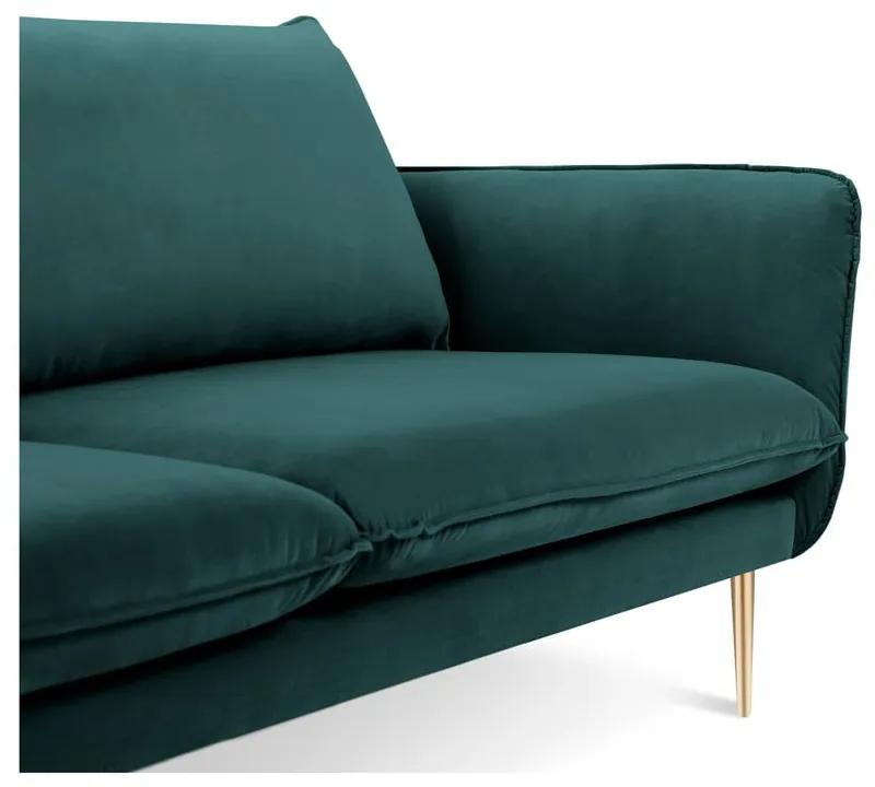 Divano in velluto verde petrolio, 160 cm Florence - Cosmopolitan Design