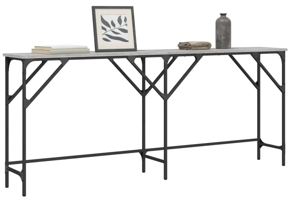 Tavolo Consolle Grigio Sonoma 180x29x75 Cm İn Legno Multistrato /