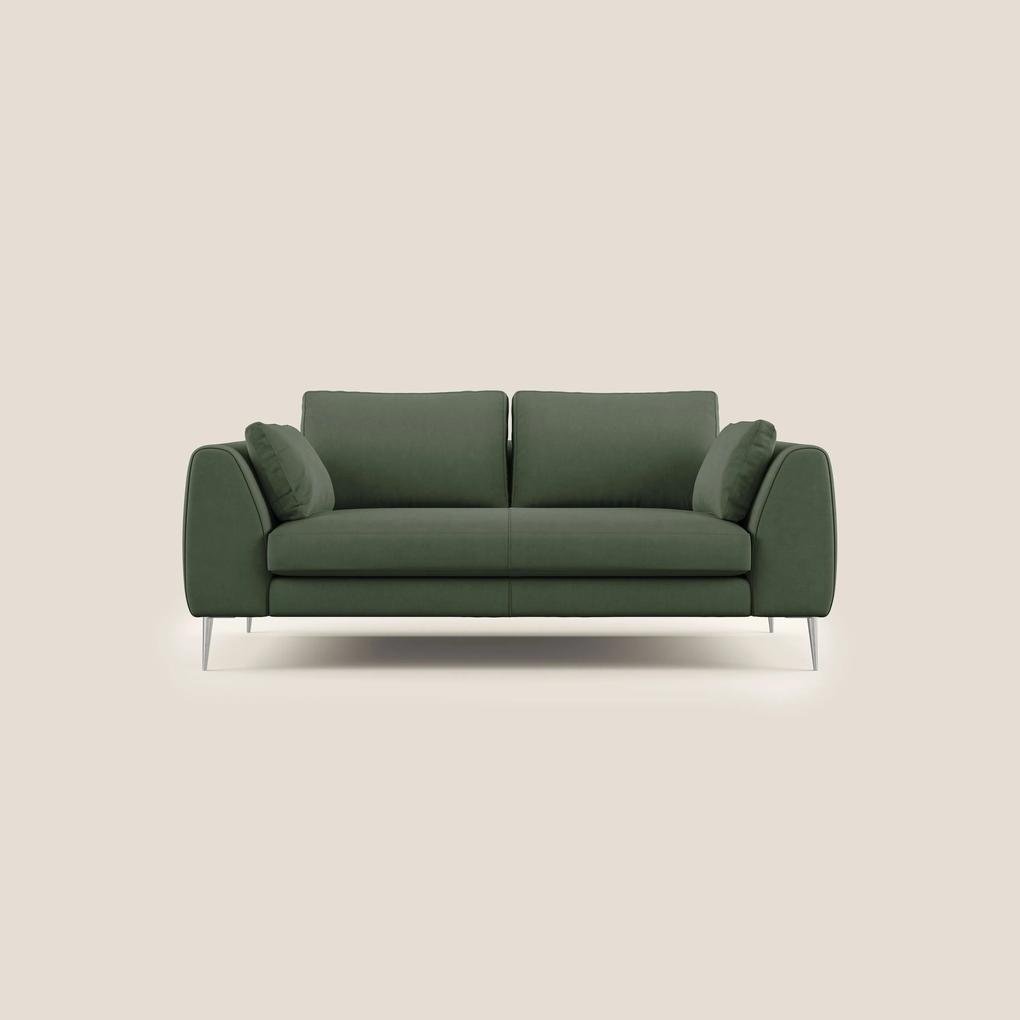 Plano divano moderno in microfibra tecnica smacchiabile T11 verde 196 cm